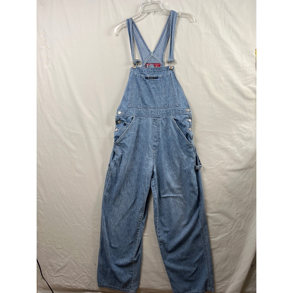 Old Navy Overalls Women L Light Blue Denim Carpenter Wide Leg Vintage 90s Y2K